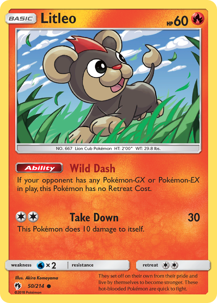 Litleo (50/214) [Sun & Moon: Lost Thunder] Reverse Holofoil