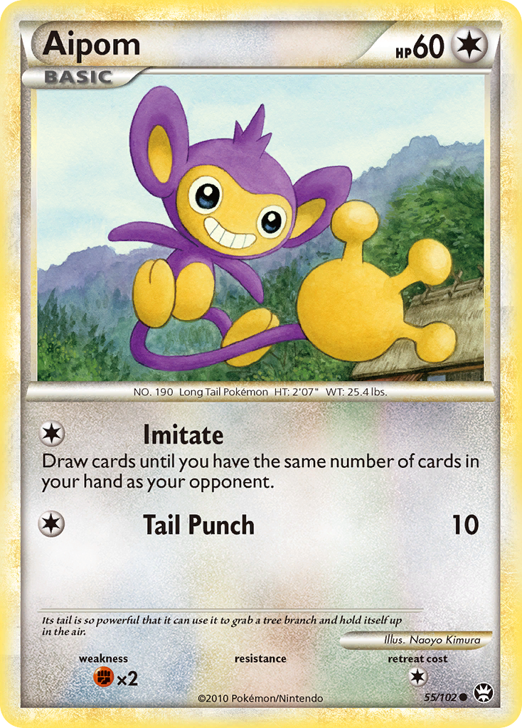 Aipom (55/102) [HeartGold & SoulSilver: Triumphant] Reverse Holofoil