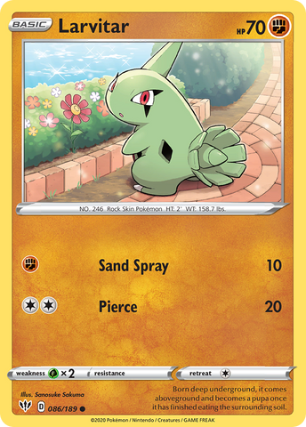 Larvitar (086/189) [Sword & Shield: Darkness Ablaze] Reverse Holofoil