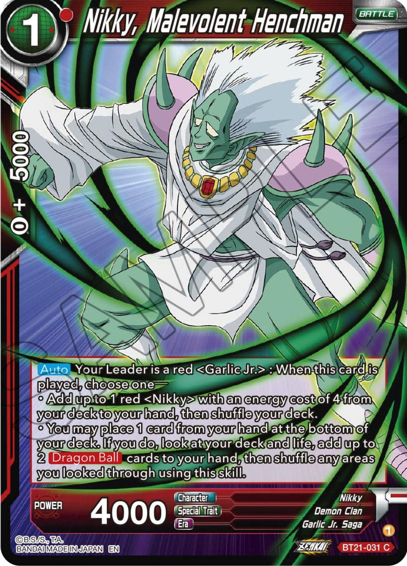 Nikky, Malevolent Henchman (BT21-031) [Wild Resurgence] Parallel Foil