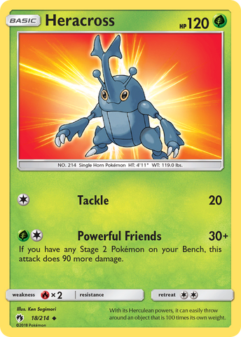 Heracross (18/214) [Sun & Moon: Lost Thunder] Reverse Holofoil