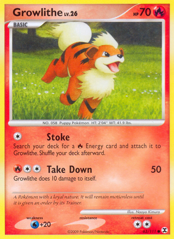 Growlithe (63/111) [Platinum: Rising Rivals] Reverse Holofoil