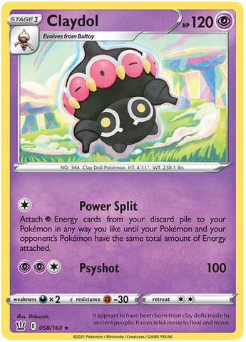 Claydol (058/163) [Sword & Shield: Battle Styles] Reverse Holofoil