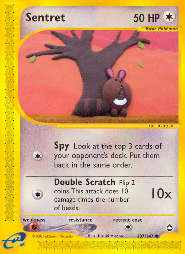 Sentret (107/147) [Aquapolis] Reverse Holofoil