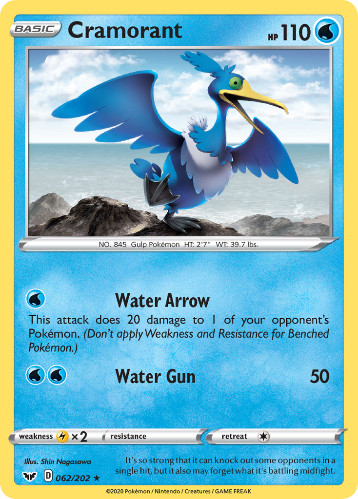 Cramorant (062/202) [Sword & Shield: Base Set] Reverse Holofoil