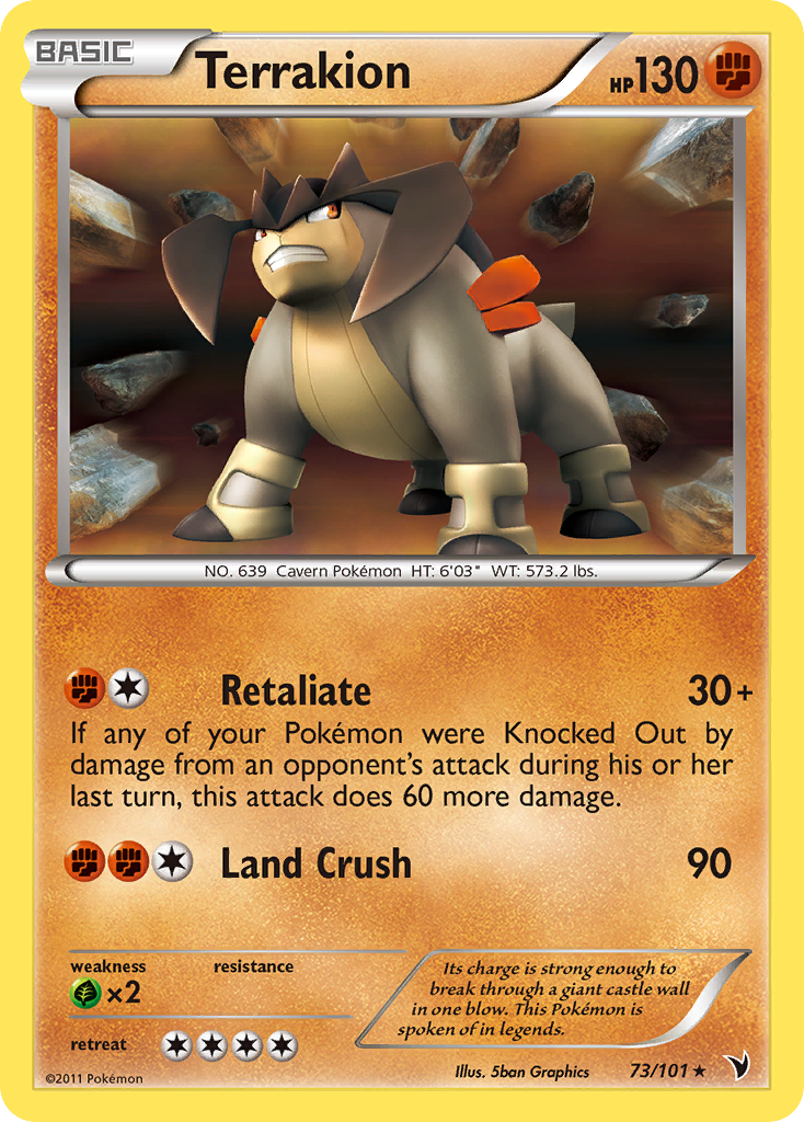 Terrakion (73/101) [Black & White: Noble Victories] Reverse Holofoil