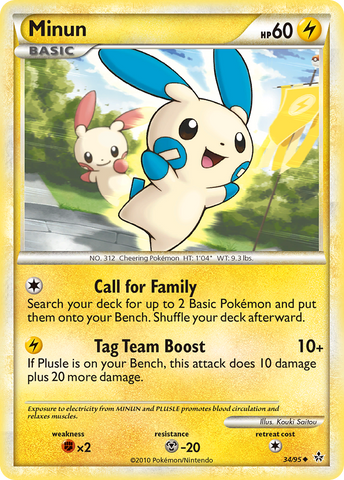 Minun (34/95) [HeartGold & SoulSilver: Unleashed] Reverse Holofoil