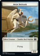 Worm // Aven Initiate Double-Sided Token [Double Masters 2022 Tokens] Foil