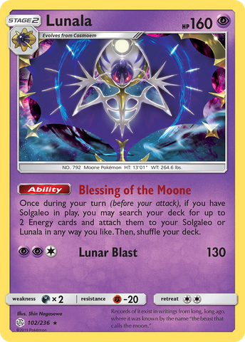 Lunala (102/236) [Sun & Moon: Cosmic Eclipse] Reverse Holofoil