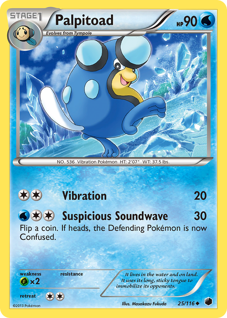 Palpitoad (25/116) [Black & White: Plasma Freeze] Reverse Holofoil