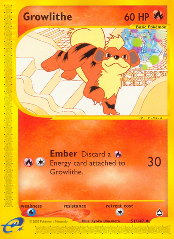 Growlithe (51/147) [Aquapolis] Reverse Holofoil