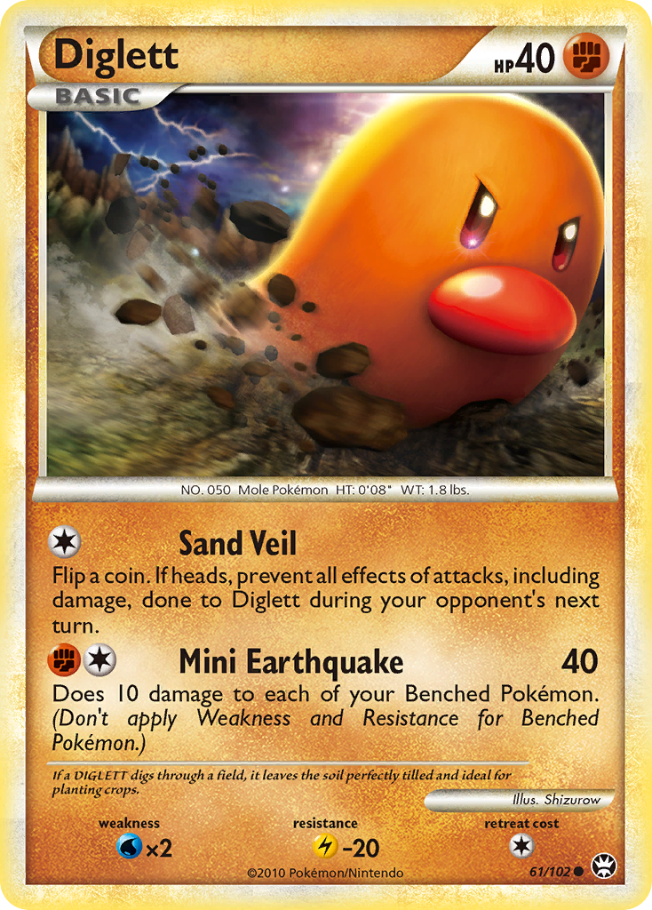 Diglett (61/102) [HeartGold & SoulSilver: Triumphant] Reverse Holofoil