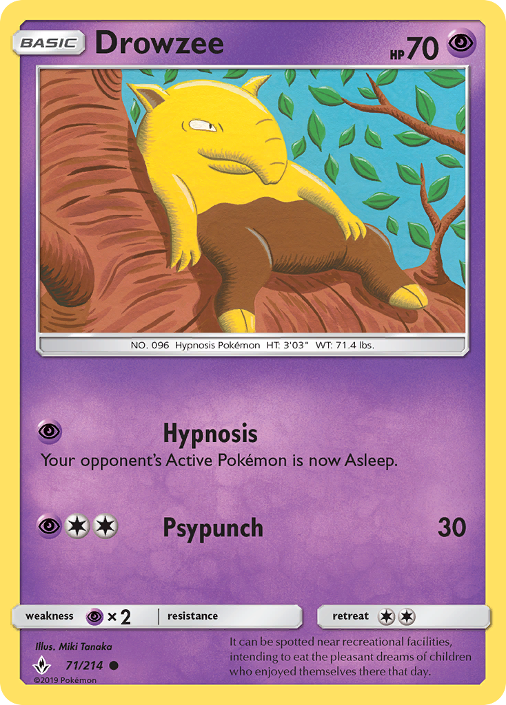 Drowzee (71/214) [Sun & Moon: Unbroken Bonds] Reverse Holofoil