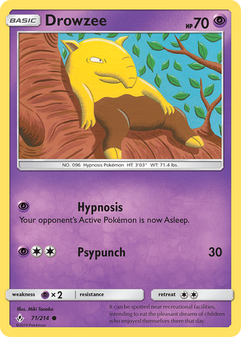 Drowzee (71/214) [Sun & Moon: Unbroken Bonds] Reverse Holofoil