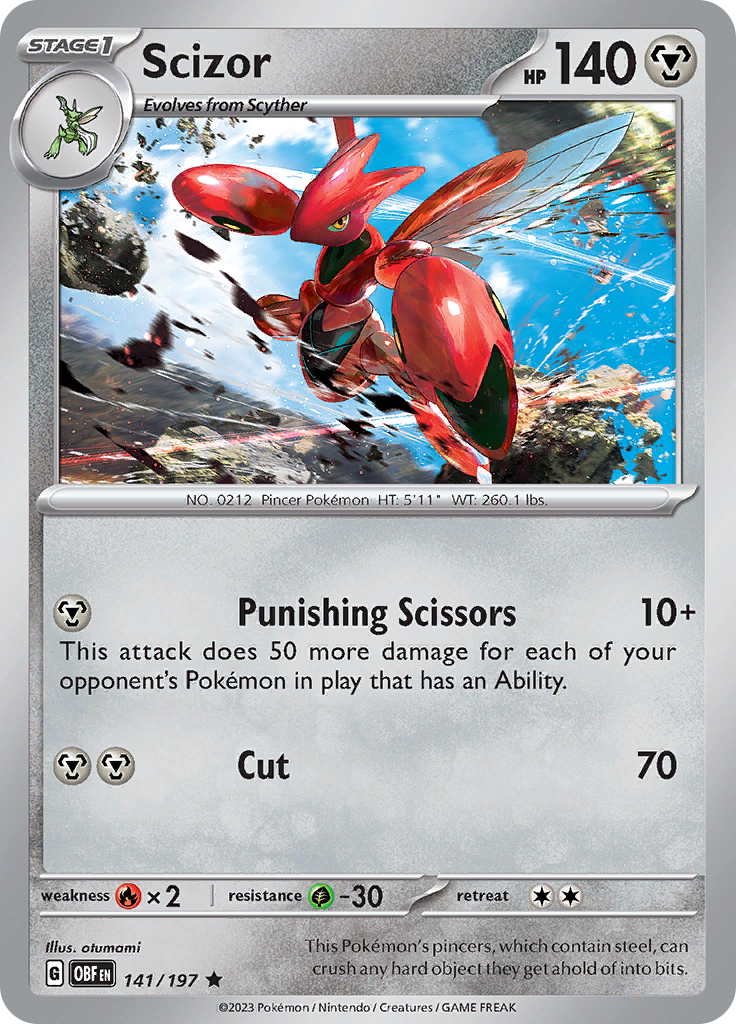 Scizor (141/197) [Scarlet & Violet: Obsidian Flames] Reverse Holofoil