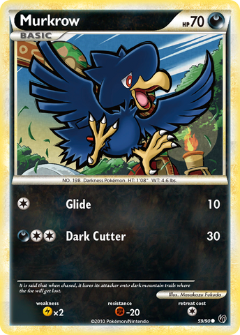 Murkrow (59/90) [HeartGold & SoulSilver: Undaunted] Reverse Holofoil