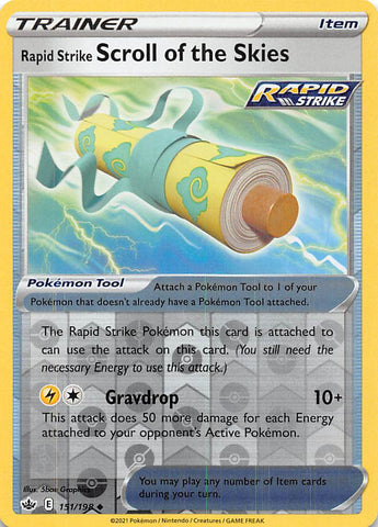 Rapid Strike Scroll of the Skies (151/198) [Sword & Shield: Chilling Reign] Reverse Holofoil
