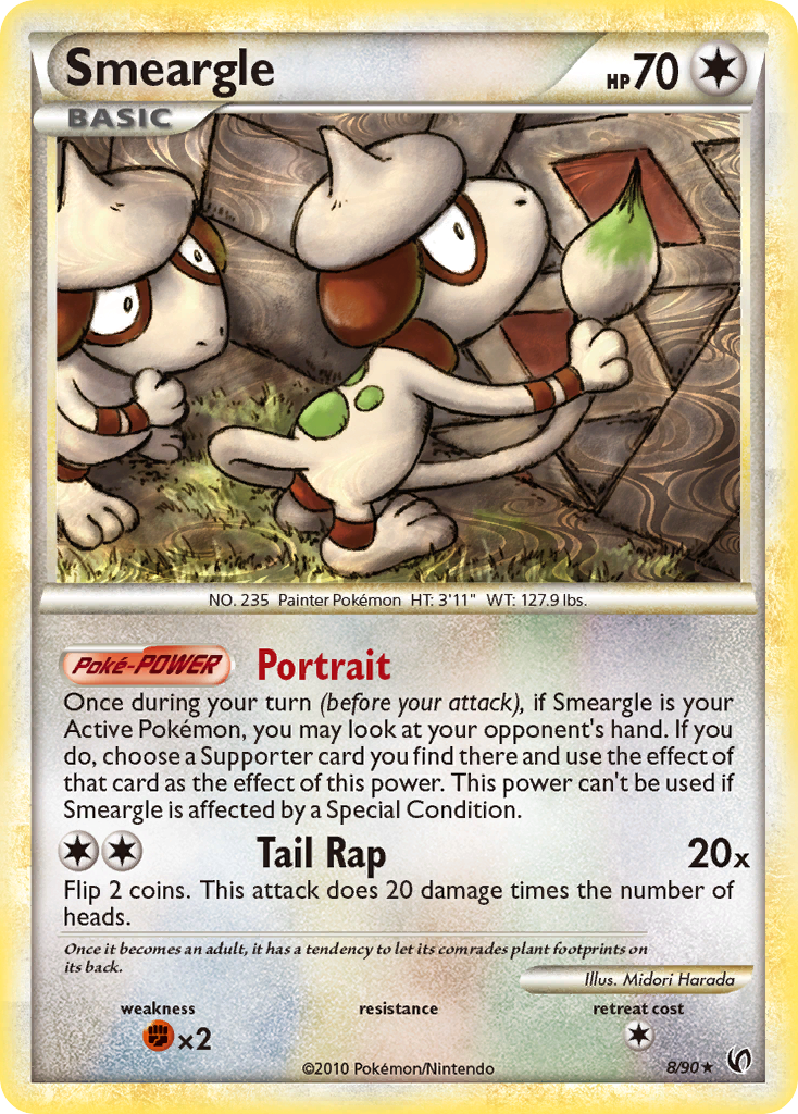 Smeargle (8/90) [HeartGold & SoulSilver: Undaunted] Reverse Holofoil