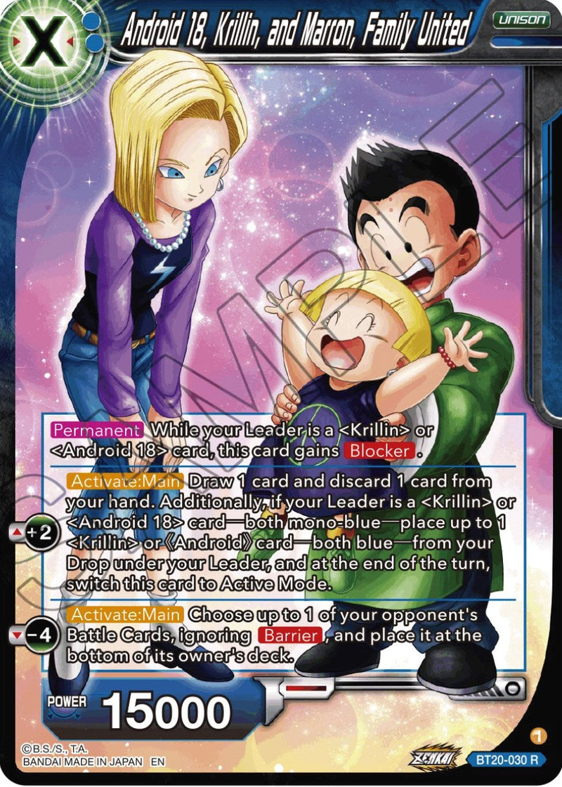 Android 18, Krillin, and Maron, Family United (BT20-030) [Power Absorbed] Parallel Foil