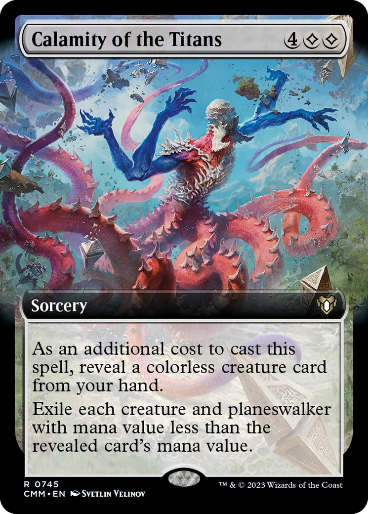 Calamity of the Titans (Extended Art) [Commander Masters] Foil