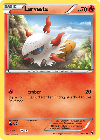 Larvesta (19/101) [Black & White: Noble Victories] Reverse Holofoil