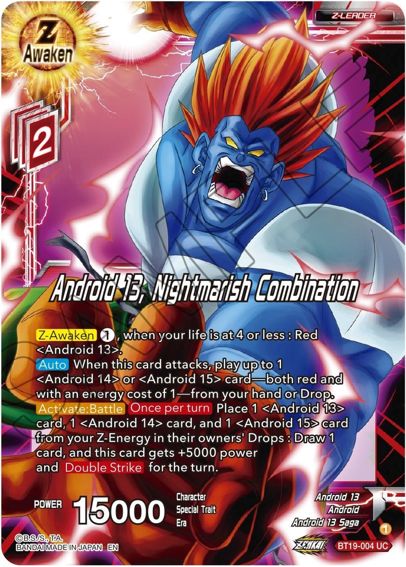 Android 13, Nightmarish Combination (BT19-004) [Fighter's Ambition] Parallel Foil
