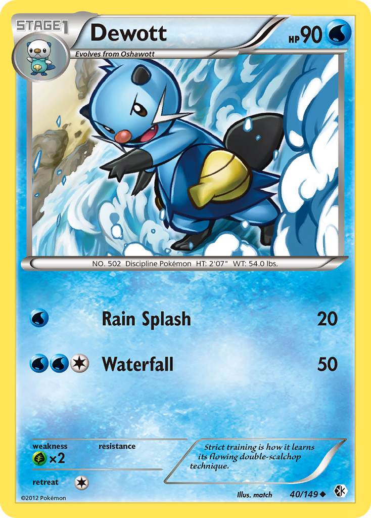 Dewott (40/149) [Black & White: Boundaries Crossed] Reverse Holofoil