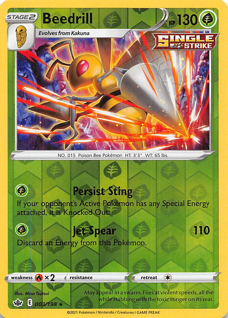 Beedrill (003/198) [Sword & Shield: Chilling Reign] Reverse Holofoil