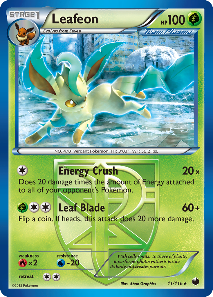 Leafeon (11/116) [Black & White: Plasma Freeze] Reverse Holofoil
