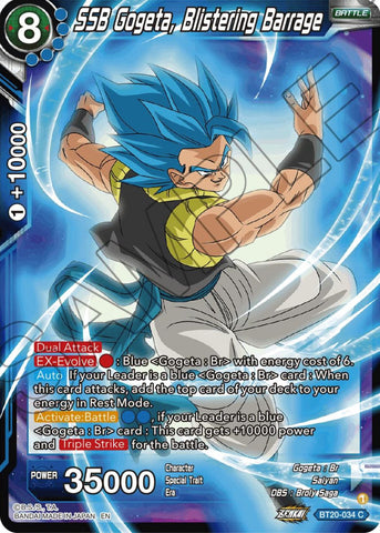 SSB Gogeta, Blistering Barrage (BT20-034) [Power Absorbed] Parallel Foil