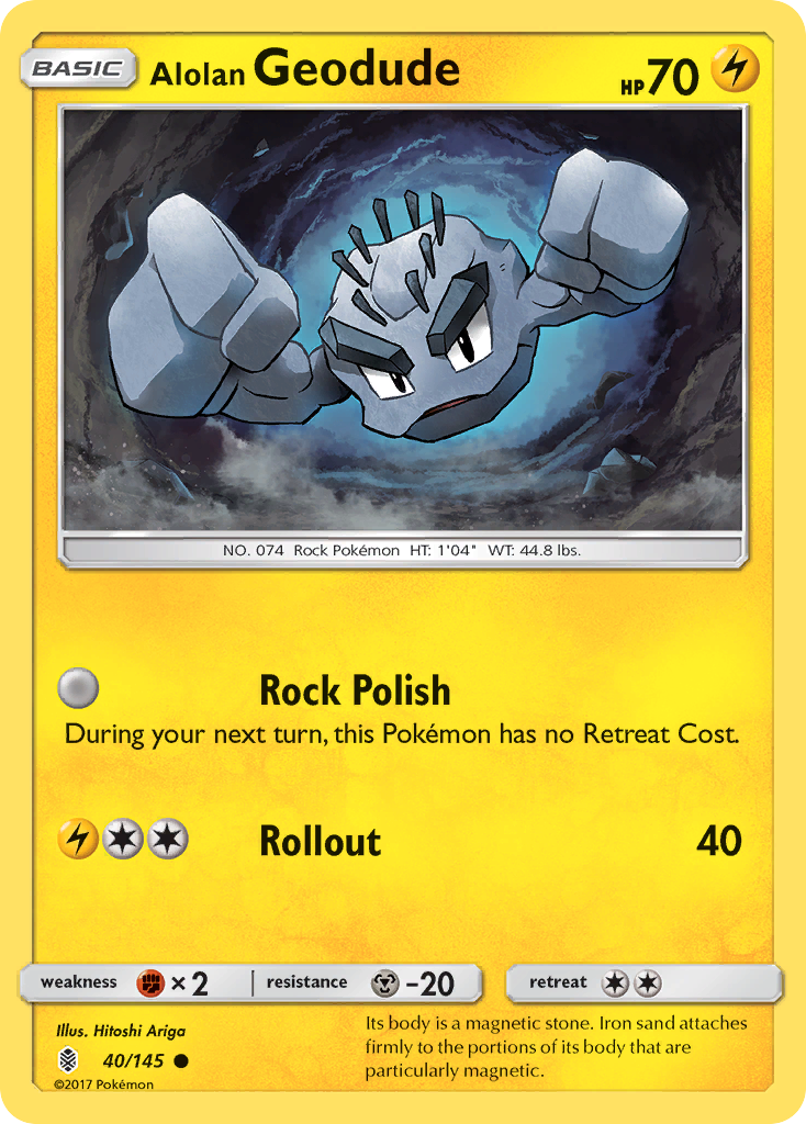 Alolan Geodude (40/145) [Sun & Moon: Guardians Rising] Reverse Holofoil
