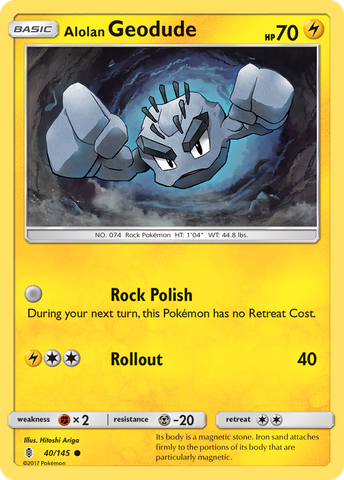 Alolan Geodude (40/145) [Sun & Moon: Guardians Rising] Reverse Holofoil