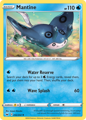 Mantine (052/202) [Sword & Shield: Base Set] Reverse Holofoil
