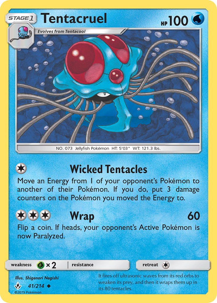 Tentacruel (41/214) [Sun & Moon: Unbroken Bonds] Reverse Holofoil