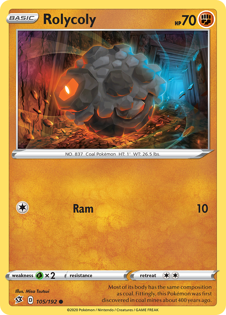 Rolycoly (105/192) [Sword & Shield: Rebel Clash] Reverse Holofoil