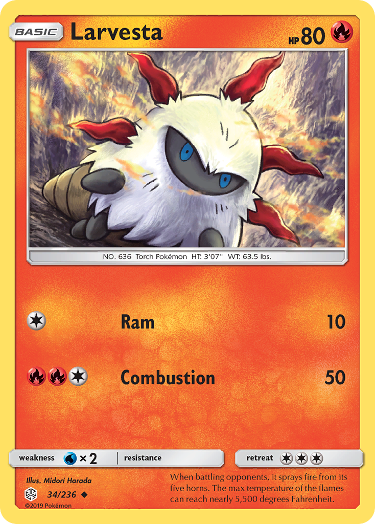 Larvesta (34/236) [Sun & Moon: Cosmic Eclipse] Reverse Holofoil