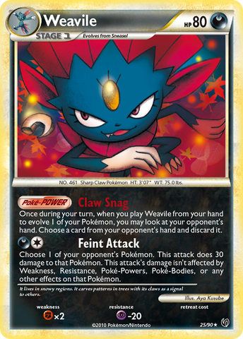 Weavile (25/90) [HeartGold & SoulSilver: Undaunted] Reverse Holofoil