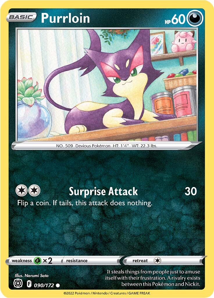 Purrloin (090/172) [Sword & Shield: Brilliant Stars] Reverse Holofoil