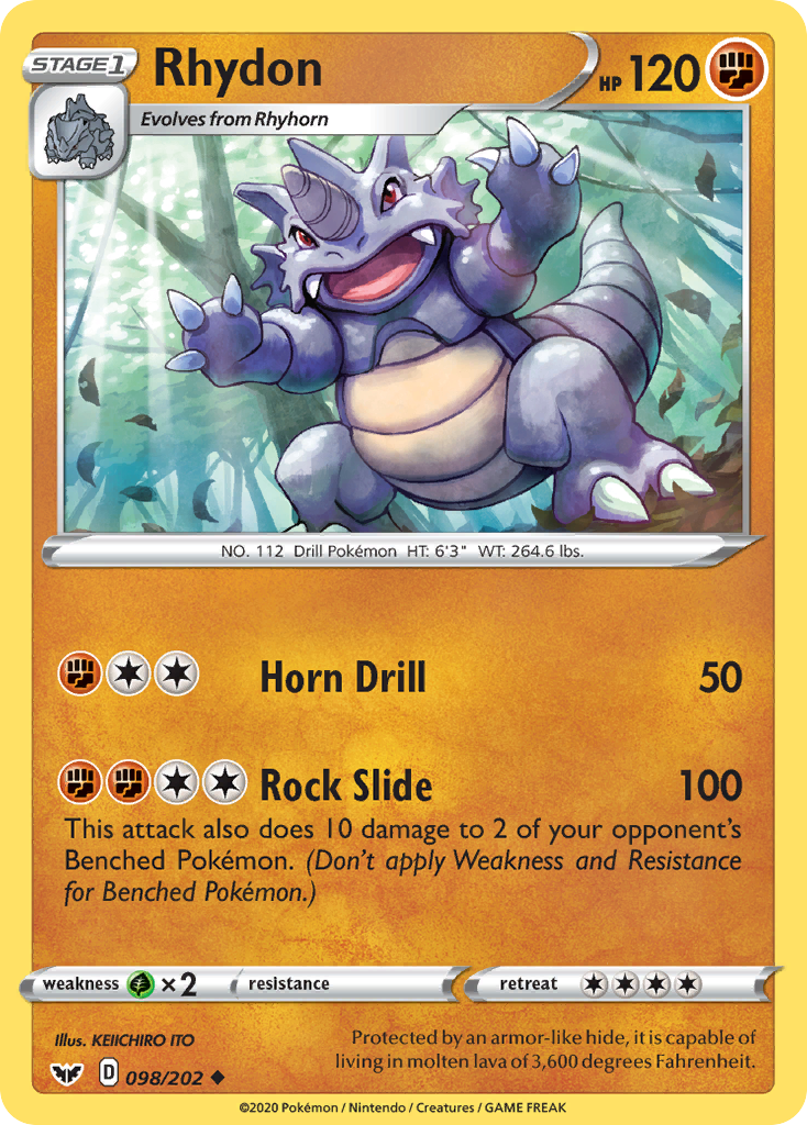 Rhydon (098/202) [Sword & Shield: Base Set] Reverse Holofoil