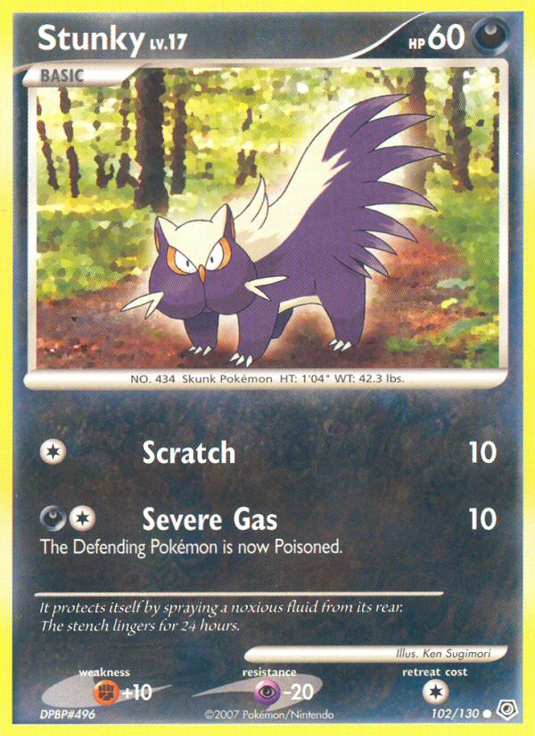 Stunky (102/130) [Diamond & Pearl: Base Set] Reverse Holofoil