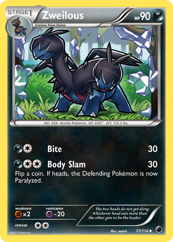 Zweilous (77/116) [Black & White: Plasma Freeze] Reverse Holofoil