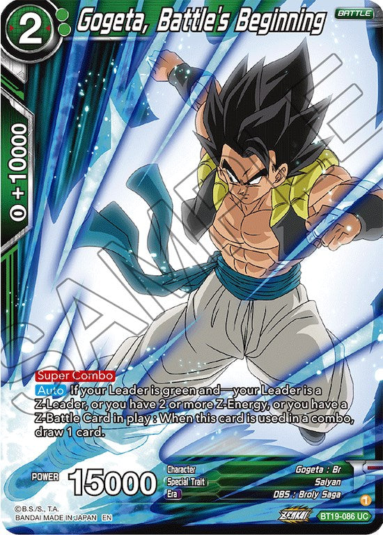 Gogeta, Battle's Beginning (BT19-086) [Fighter's Ambition] Parallel Foil