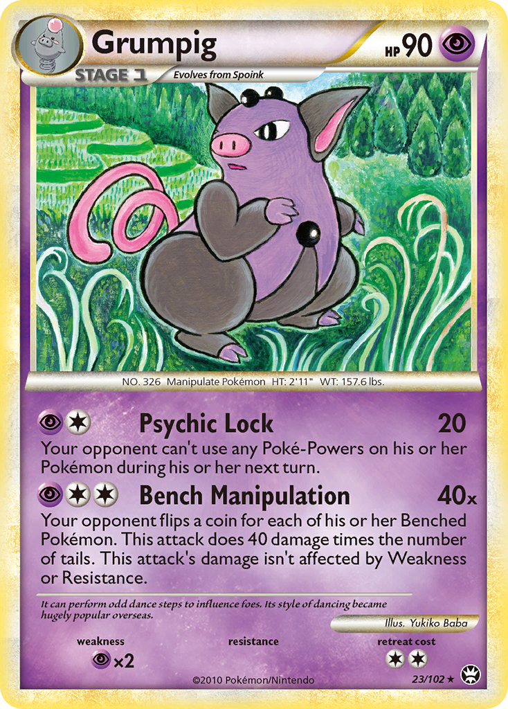 Grumpig (23/102) [HeartGold & SoulSilver: Triumphant] Reverse Holofoil