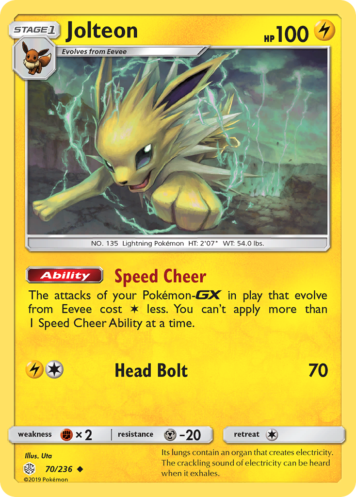 Jolteon (70/236) [Sun & Moon: Cosmic Eclipse] Reverse Holofoil