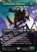 Michelangelo, Improviser (Borderless) [Teenage Mutant Ninja Turtles] Foil