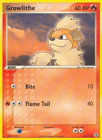 Growlithe (64/112) [EX: FireRed & LeafGreen] Reverse Holofoil
