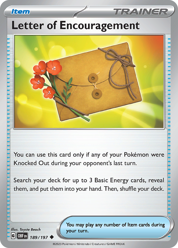 Letter of Encouragement (189/197) [Scarlet & Violet: Obsidian Flames] Reverse Holofoil