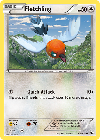Fletchling (86/106) [XY: Flashfire] Reverse Holofoil