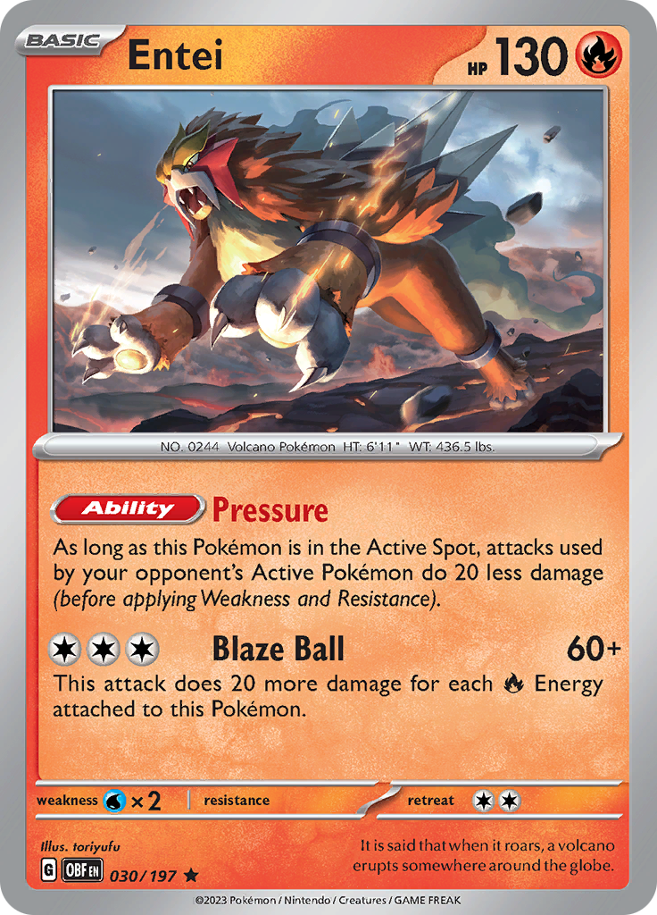 Entei (030/197) [Scarlet & Violet: Obsidian Flames] Reverse Holofoil