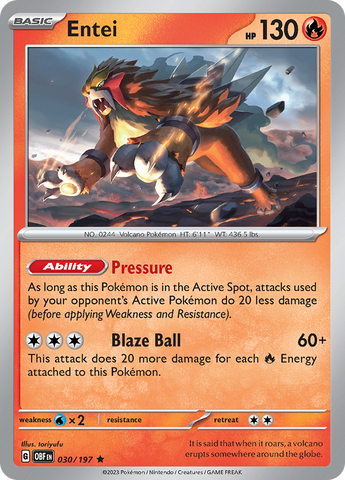 Entei (030/197) [Scarlet & Violet: Obsidian Flames] Reverse Holofoil